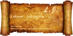 Lehner Julietta névjegykártya